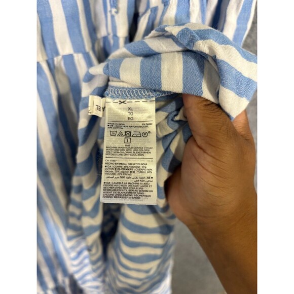 Old Navy Dress Womens Extra Large Blue Striped Tiered Maxi Sundress Nautical - Picture 4 of 11